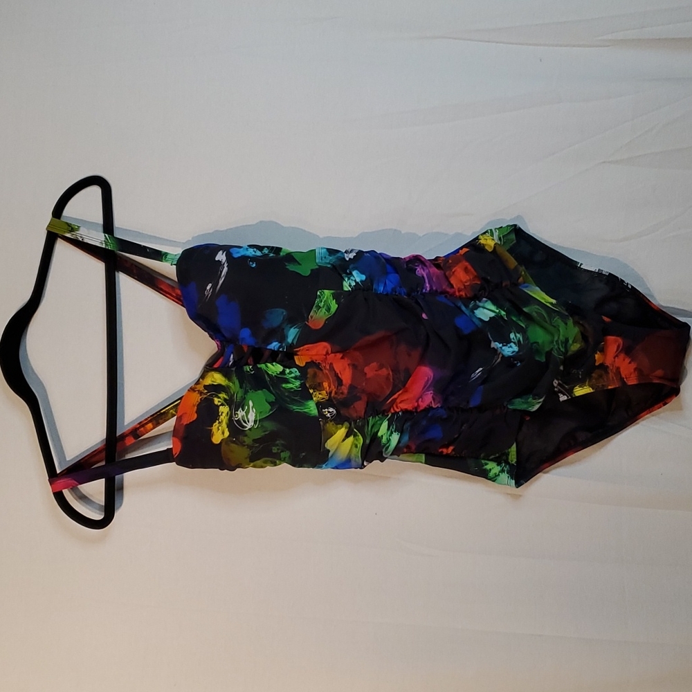 One Piece Rainbow Color Bathing Suit